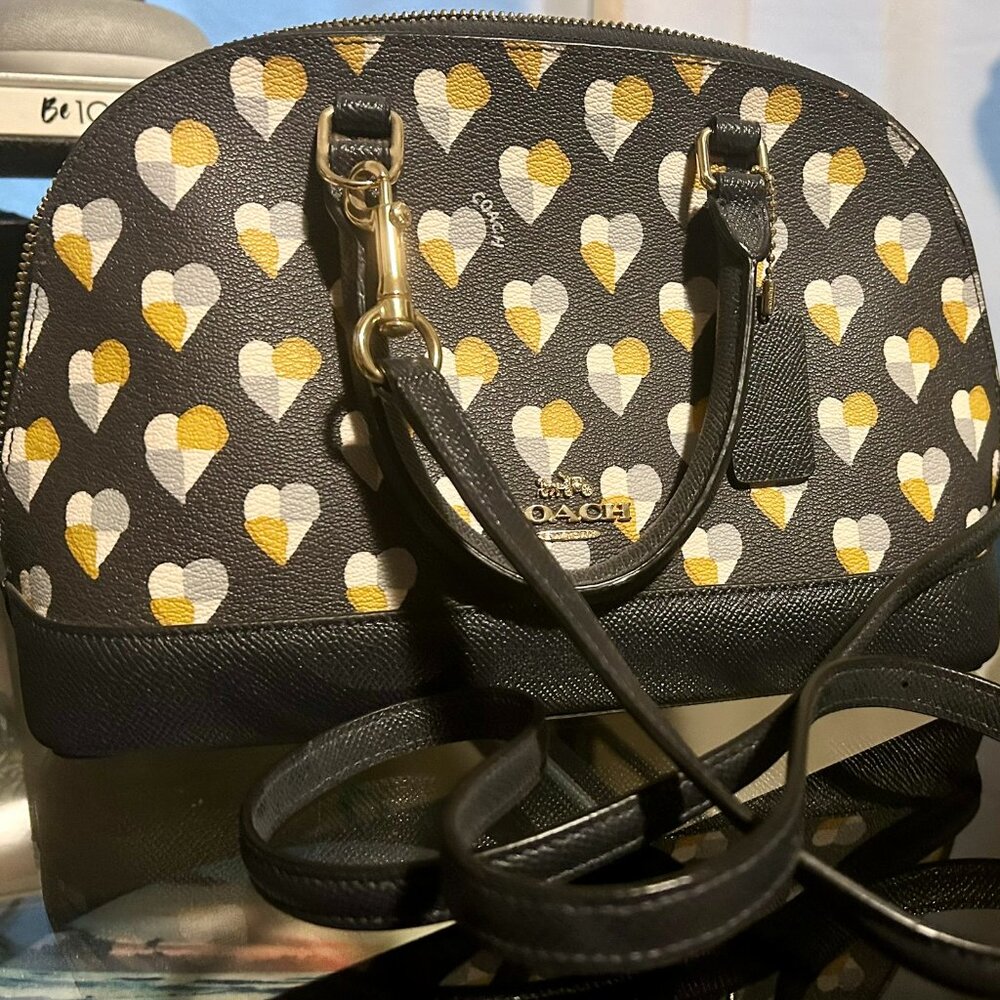 Coach Blue with Hearts Mini Satchel Bag